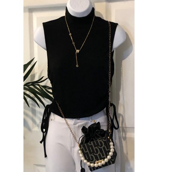 RIBBED KNIT DRAWSTRING RUCHED TANK - Picture 6 of 10